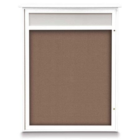 United Visual Products Triple Door Enclosed Indoor Letterboard UV1143H-WHITE-BLACK